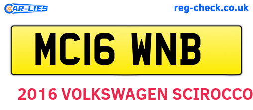 MC16WNB are the vehicle registration plates.