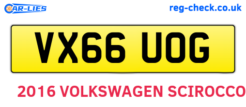 VX66UOG are the vehicle registration plates.