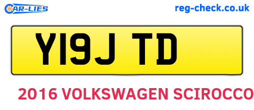 Y19JTD are the vehicle registration plates.