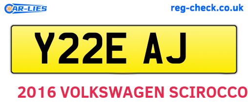 Y22EAJ are the vehicle registration plates.