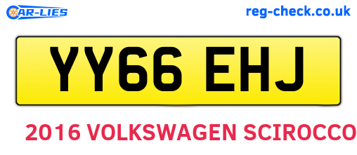 YY66EHJ are the vehicle registration plates.