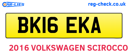 BK16EKA are the vehicle registration plates.
