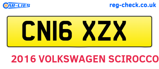 CN16XZX are the vehicle registration plates.