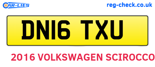DN16TXU are the vehicle registration plates.