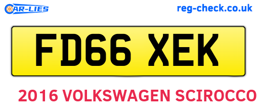 FD66XEK are the vehicle registration plates.