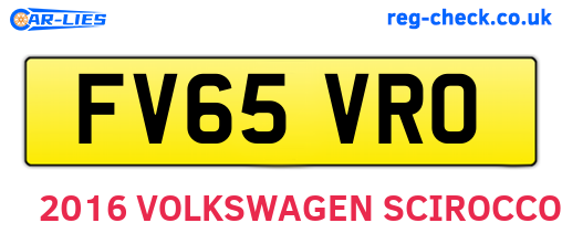 FV65VRO are the vehicle registration plates.