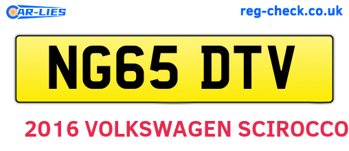 NG65DTV are the vehicle registration plates.