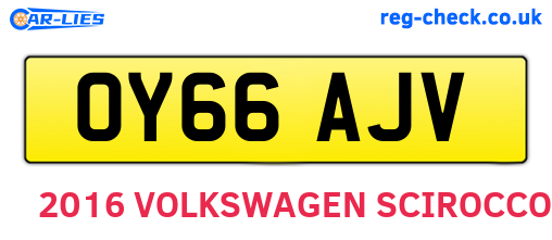 OY66AJV are the vehicle registration plates.