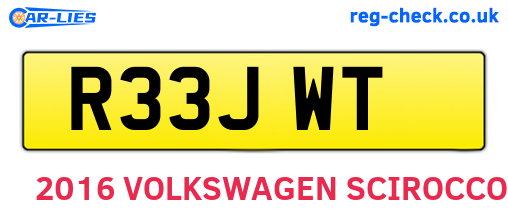 R33JWT are the vehicle registration plates.