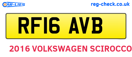 RF16AVB are the vehicle registration plates.