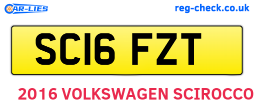 SC16FZT are the vehicle registration plates.