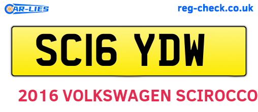 SC16YDW are the vehicle registration plates.