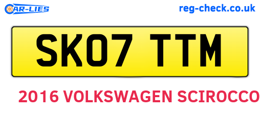 SK07TTM are the vehicle registration plates.