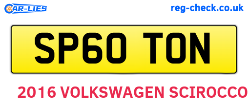 SP60TON are the vehicle registration plates.