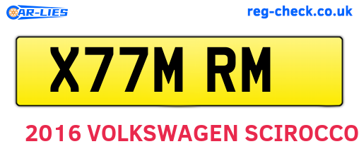 X77MRM are the vehicle registration plates.