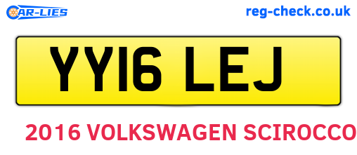 YY16LEJ are the vehicle registration plates.