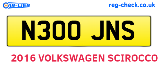 N300JNS are the vehicle registration plates.