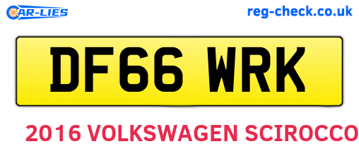 DF66WRK are the vehicle registration plates.