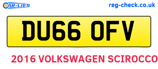 DU66OFV are the vehicle registration plates.