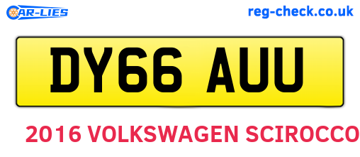 DY66AUU are the vehicle registration plates.