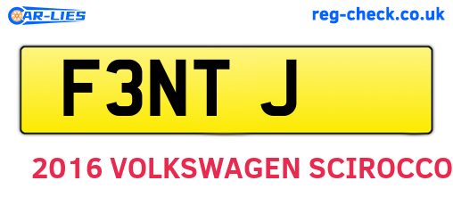 F3NTJ are the vehicle registration plates.