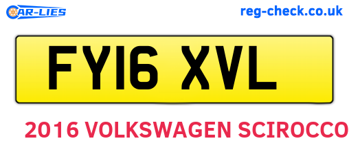 FY16XVL are the vehicle registration plates.