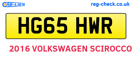 HG65HWR are the vehicle registration plates.