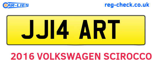JJ14ART are the vehicle registration plates.