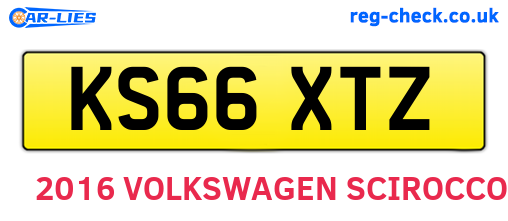 KS66XTZ are the vehicle registration plates.