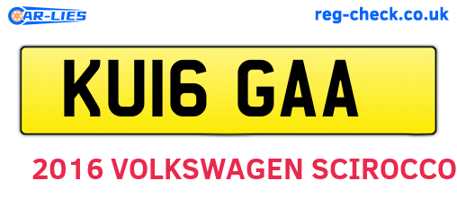 KU16GAA are the vehicle registration plates.