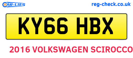 KY66HBX are the vehicle registration plates.