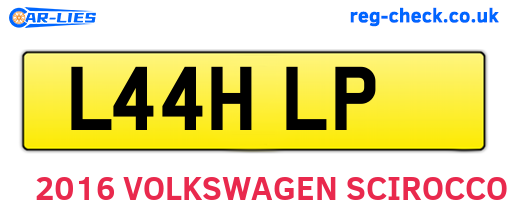 L44HLP are the vehicle registration plates.