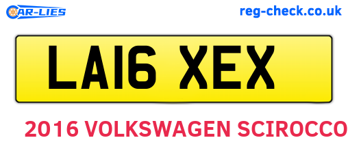LA16XEX are the vehicle registration plates.