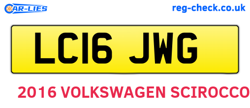 LC16JWG are the vehicle registration plates.
