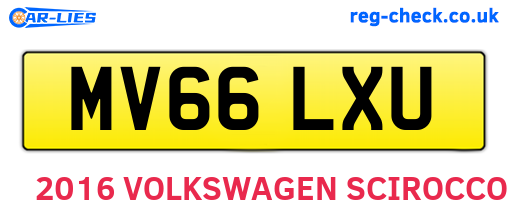 MV66LXU are the vehicle registration plates.