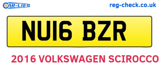NU16BZR are the vehicle registration plates.