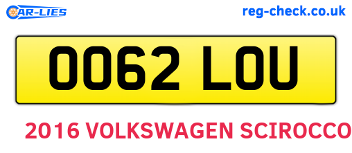 OO62LOU are the vehicle registration plates.