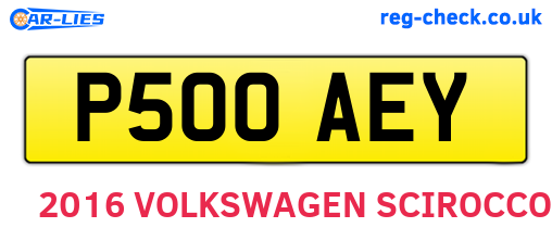 P500AEY are the vehicle registration plates.