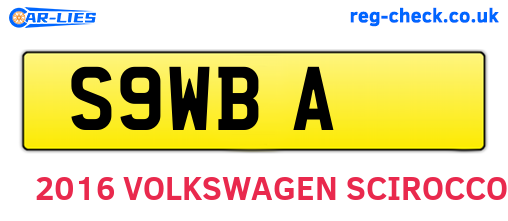 S9WBA are the vehicle registration plates.