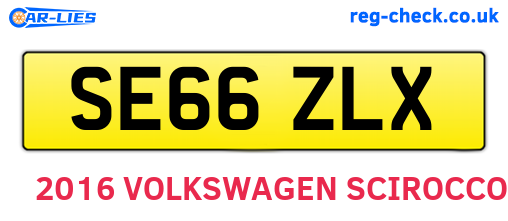 SE66ZLX are the vehicle registration plates.