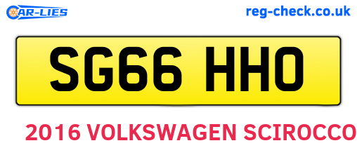 SG66HHO are the vehicle registration plates.