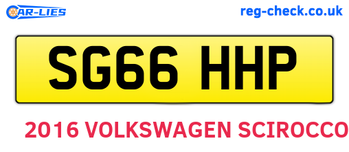 SG66HHP are the vehicle registration plates.