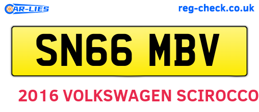 SN66MBV are the vehicle registration plates.