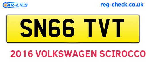 SN66TVT are the vehicle registration plates.