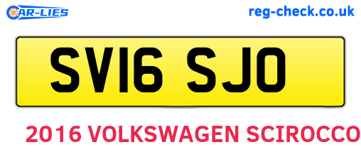 SV16SJO are the vehicle registration plates.