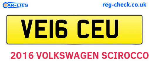 VE16CEU are the vehicle registration plates.