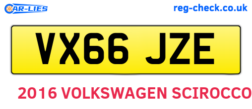 VX66JZE are the vehicle registration plates.
