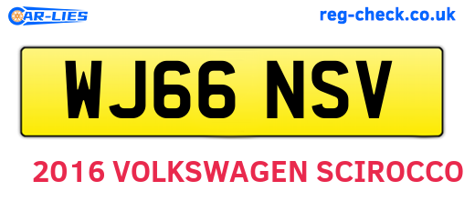 WJ66NSV are the vehicle registration plates.