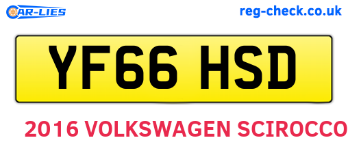 YF66HSD are the vehicle registration plates.