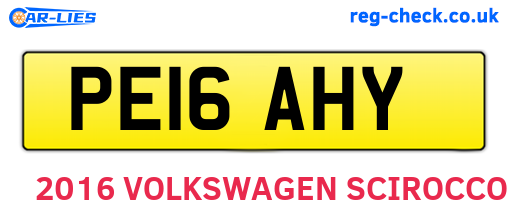 PE16AHY are the vehicle registration plates.